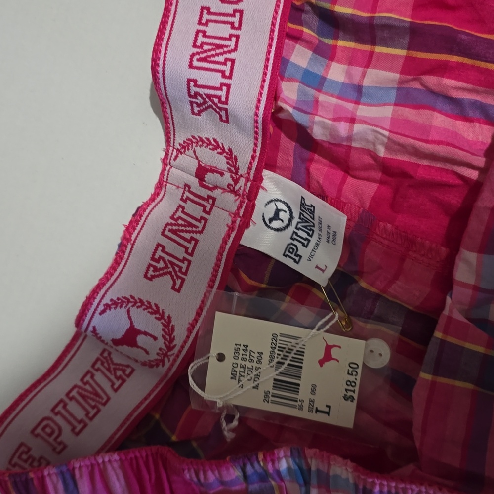 Vtg VS Pink Boxer Sleep Short Nwt Large - Picture 2 of 2